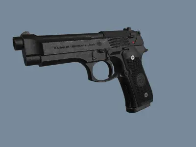 Beretta M9 Low-poly PBR Free low-poly 3D model