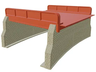 Viaduct Curved 20-degree 1-87 FDM 3D print model