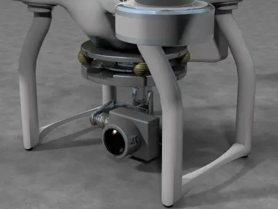 DJI Phantom 3 Drone Low-poly 3D model