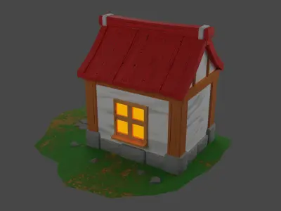 Casual House fantasy Low-poly 3D model