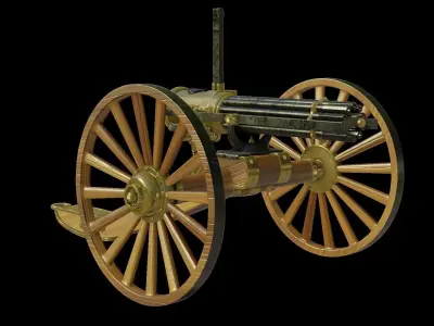 Gatling Gun Low-poly 3D model get