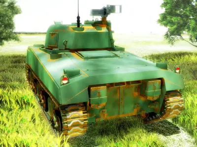 sherman M4 HP 3D model