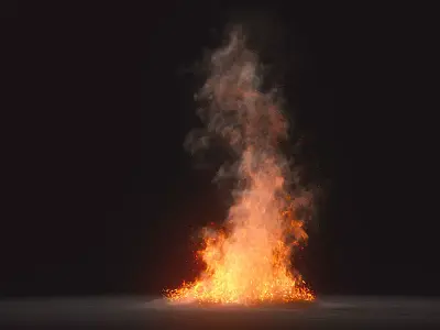 10 Animated Fire VDB Models 3D model