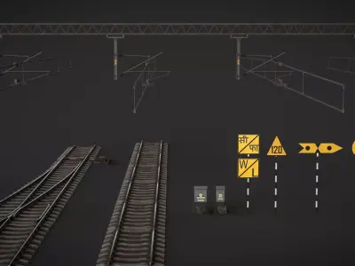 Indian Railway Props Pack  Low-poly 3D model