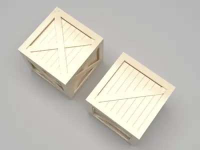 Wooden Crates 3D model buy
