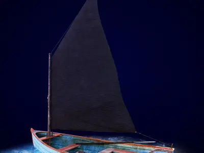 Sailing boat Penobscot 14 3D model Low-poly 3D model