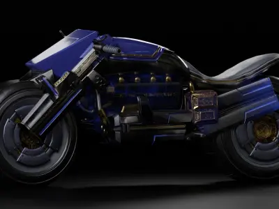 Futuristic Muscle Motorcycle - Andromeda Bike Low-poly 3D model