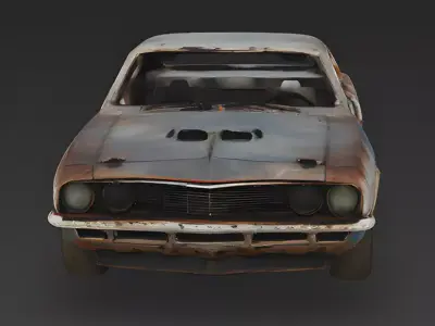 Junked Muscle Car 3D Model 3D Model Low-poly 3D model