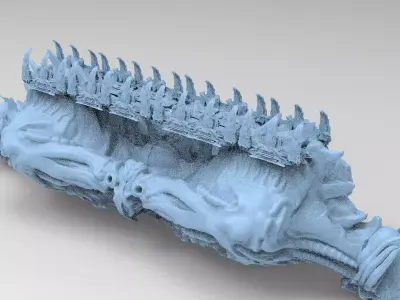 Alien organic Robot statue bridge 2 3D model