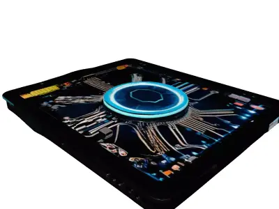 Shattered Futuristic Tablet Isometric 3D model