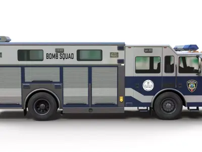 Police Bomb Squad EOD Truck Low-poly 3D model
