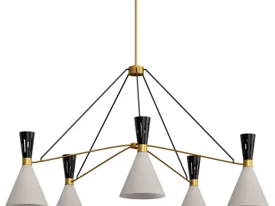 Ramsey 5 Light Round Chandelier By Arhaus 3D model