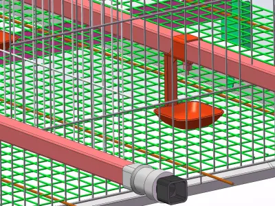 Automated chicken cages 3D model
