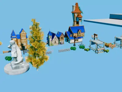 FANTASY pack GAME READY Low-poly 3D model