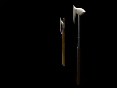 Battle axes Low-poly 3D model get