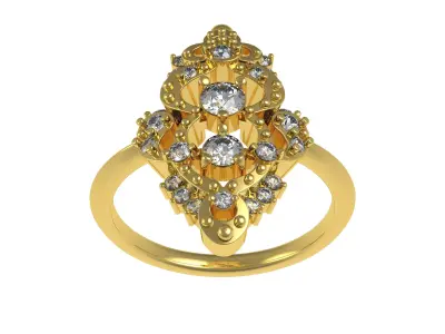 Antique Vintage Diamond Engagement Ring 3D print model