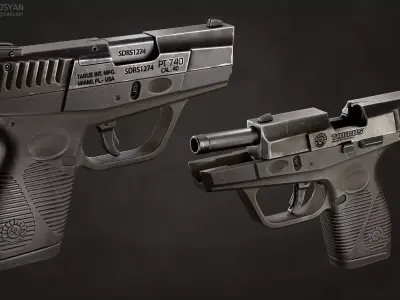 Gun Taurus-740  Low-poly 3D model