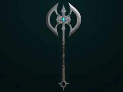 Battle Axe 07 All PBR Unity UE Textures Included Low-poly 3D model