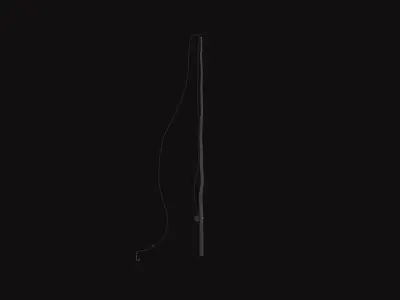 Medieval Fishing Rod Low-poly 3D model