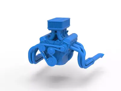 Engine of Silver Crown Car Scale 1 to 25 3D print model