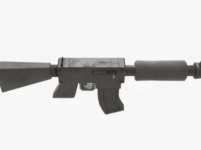 Stylized Machine Gun Free low-poly 3D model