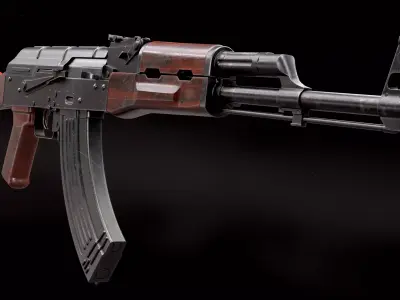 AKM - low poly model Low-poly 3D model