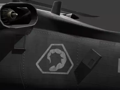 UH60 Black Hawk PBR 4K Textures Low-poly 3D model Low-poly 3D model