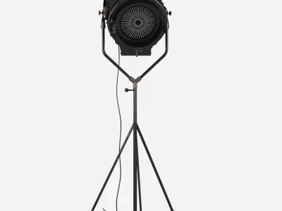 Iconic  Vintage Theater Stage Light Spotlight - Art Deco Ind 3D model