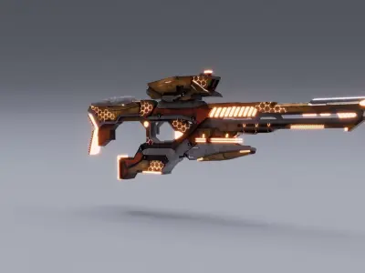 Weapon HARDGUN Low-poly 3D model
