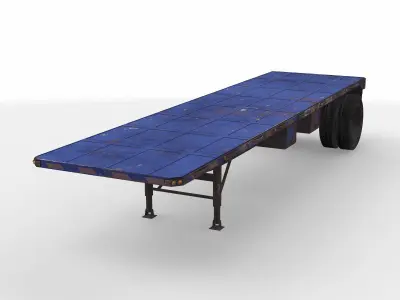 flatbed trailer 02 3D model