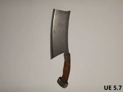 Iron Cleaver - Game Ready PBR Tool  Weapon Prop Low-poly 3D model