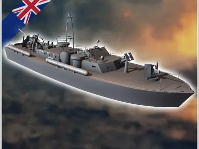 British fast motor torpedo boat 2 - UK United WW2 Kingdom Britis 3D print model