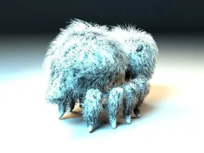 cartoon jump spider Low-poly 3D model
