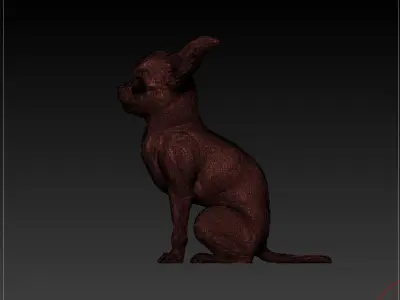 chihuahua dog solid model monochromatic 3D model