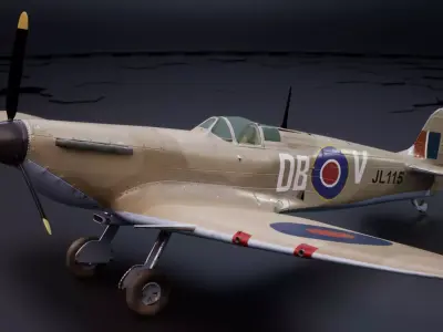 Supermarine Spitfire MK VB Low-poly 3D model