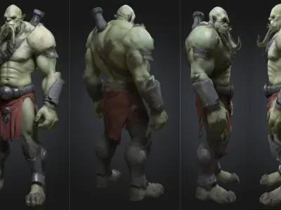 Ogre Warrior Fantasy Sci Fi Creature Soldier Low-poly 3D model