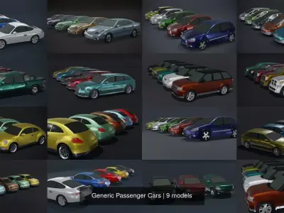 Generic Passenger Cars 3D Model Pack