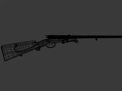 Antique Shotgun Rifle 3D model