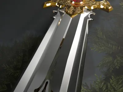 Royal Sword Low-poly 3D model purchase