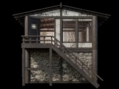 Medieval Houses 35- 4K Textures Game Ready Low-poly 3D model