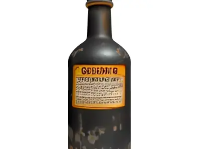 Rusty Warning Solvent Bottle Prop Low-poly 3D model