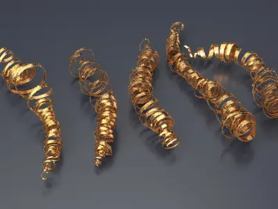 Spiral Gold Shavings from Jewelry Lathe Gold 3D model