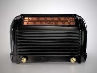 Retro old radio Low-poly 3D model