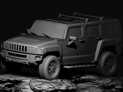 Hummer 3d print model camera with lens 3D print model