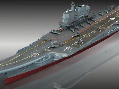 Chinese aircraft carrier CV-17 Shandong 3D model