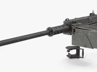 Used Vehicle Heavy Machine Gun Black 3D model