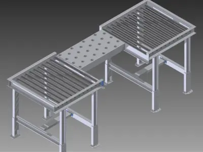 Conveyor rollers and balls Free 3D model