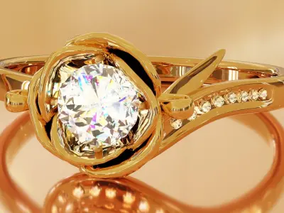 Rose diamond Ring 3D model