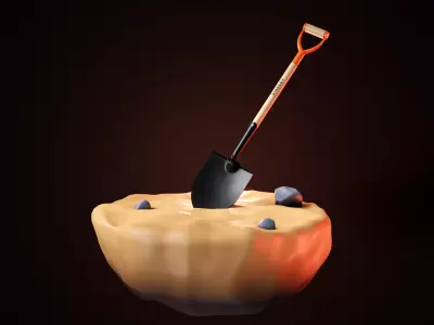 Digging Shovel Tool Model Low-poly 3D model