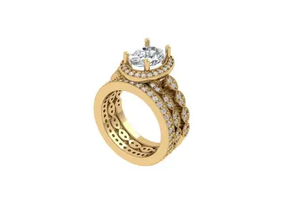 Oval Solitaire Ring 3D print model 30
